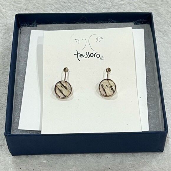 Tessoro Sterling Silver Handcrafted Birch Bark Earrings NWT - Picture 3 of 9